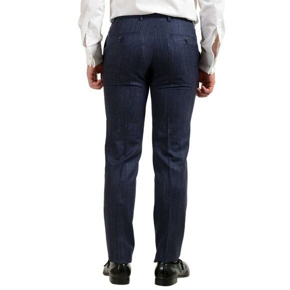 Hugo Boss Men's Size 40 Slim Fit Wool Woven Navy Huge6 Genius 5 - Picture 2 of 14